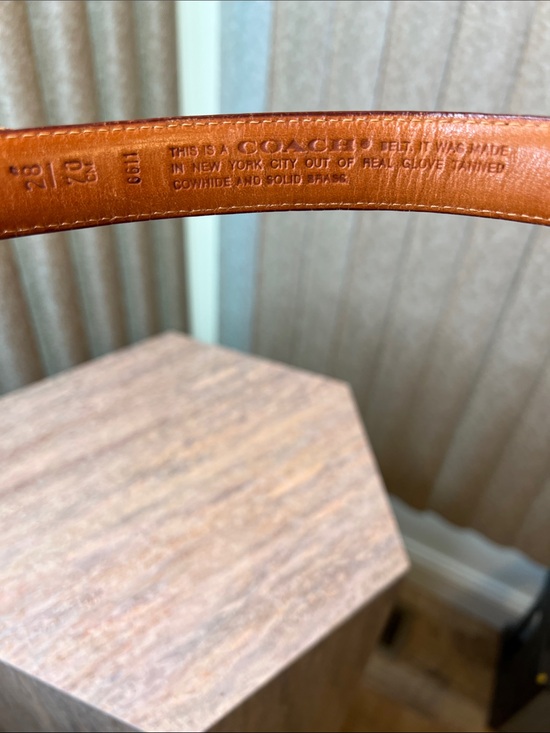 Coach Vintage Chestnut Brown Leather Belt with Solid Brass Buckle S-28”, 70cm main image 7